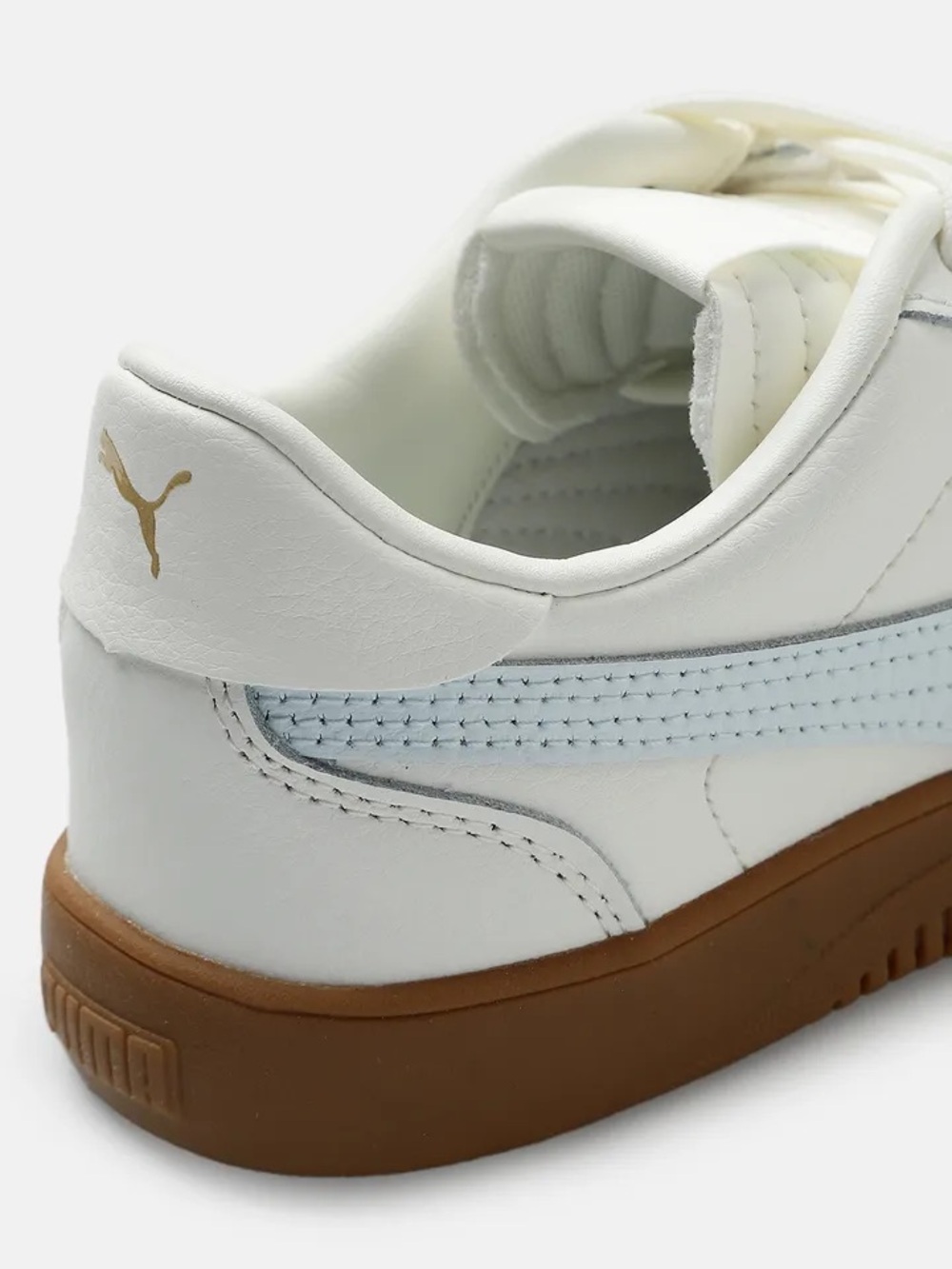 Puma White Sneaker with Light Blue Stripe and Gum Sole - Picture 7 of 10